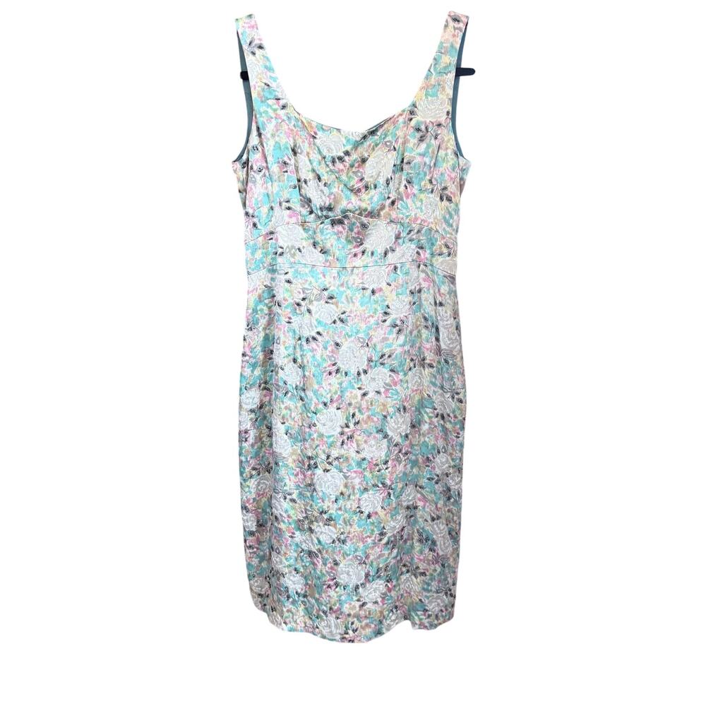 Nanette Lepore 100% silk whimsical floral dress with sequin bead accents size 6